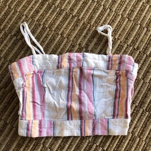 multi color striped top